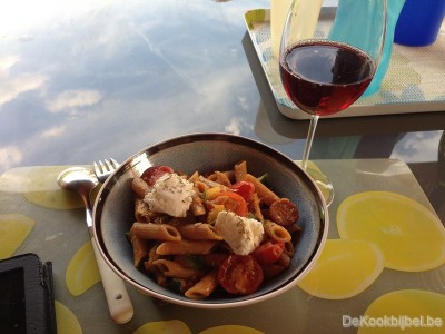 Pasta met courgette en chorizo