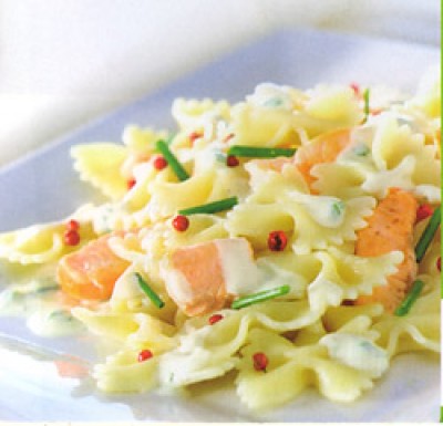 Farfalle met zalm