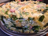 Pastataart met mortadella, spinazie en bloemkool
