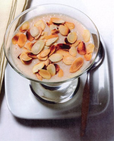 Mousse van peer met marsepein