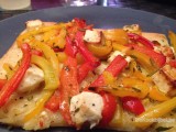 Pizza met paprika en feta
