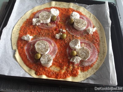Pizza paprika geitenkaas