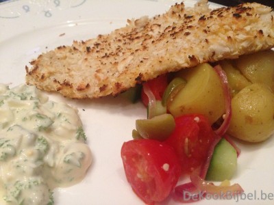 Pladijsfilets met lauwe aardappelsalade