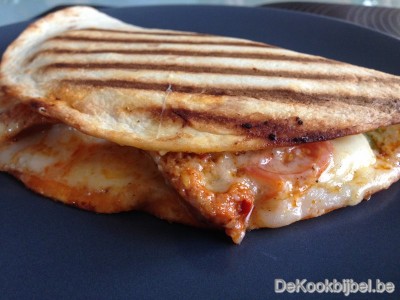 Quesadilla, Tortilla, geitenkaas, Merguez