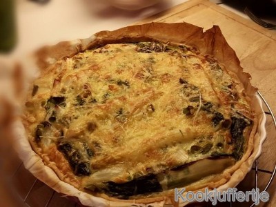 Quiche van paksoi en asperges. Quiche van paksoi en asperges.