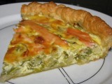 Hartige prei-gerookte zalm taart