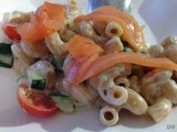 Quinoa pasta met Boursin, courgette en gerookte zalm