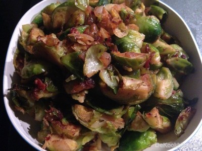 Spruitjes en spek voor de risotto