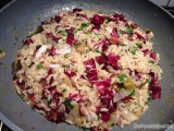 Risotto met witloof, radicchio en gerookte zalm