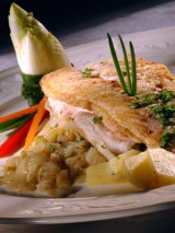 Roodbaars met witloof en gember