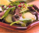 Lauwwarme aardappelsalade met bosduif