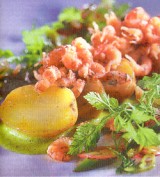 Garnaal en aardappel met frisse salade