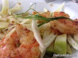Venkelsalade met scampi en curry-olie