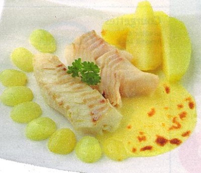 Schelvisfilet met druiven