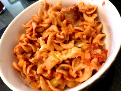 Pasta ovenschotel met venkel en chipolata