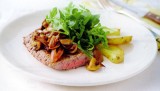 Steak met champignons en balsamico