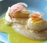 Crème van boerentenen en coquilles met jus van kardoen en pancetta