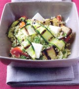 Taboulé met gegrilde courgette en aubergine