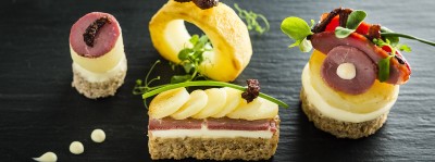 Zakouskis met eend, Maredsous Peper en aardappelen