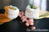 Ballotin van zeetong met spinazie en saffraansaus