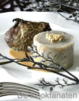 Tournedos, roomsaus met koffie en geprakte aardpeer met walnoten en notenolie