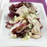 Radicchio gevuld met Finettes en blauwgeaderde kaas