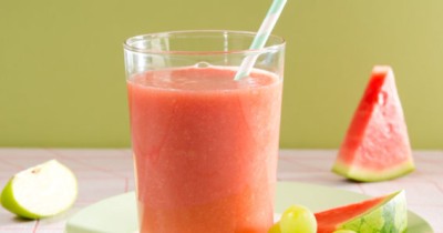  Watermeloen, appel, witte druiven smoothie  
