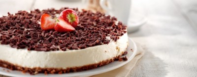 Witte chocoladetaart met roomkaas