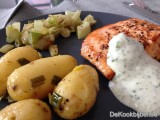 Zalm, venkel, nieuwe aardappelen en romige limoendressing