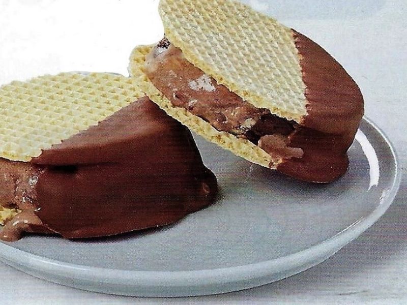 Ijssandwich vanille, chocolade