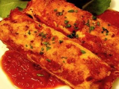 Canneloni met scampi