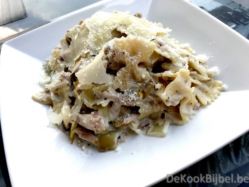 Farfalle met witloof en tonijn