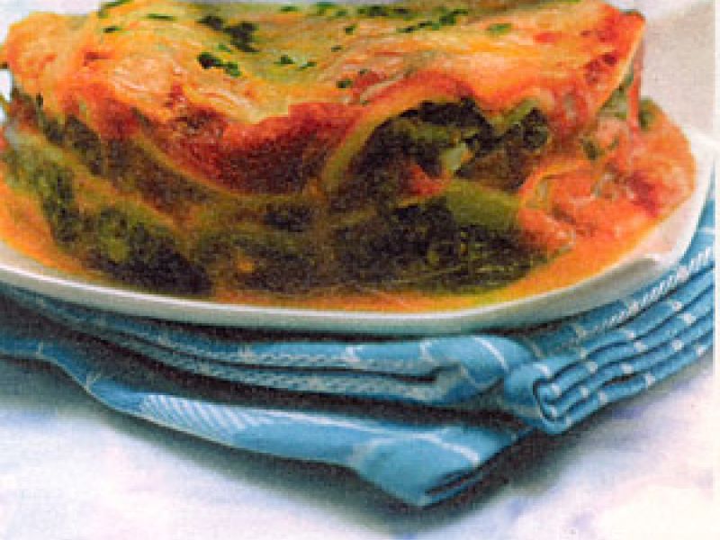 Lasagne met spinazie en cottage cheese