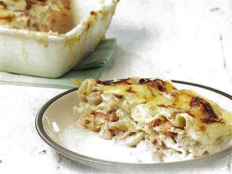 Lasagne met zalm en witloof