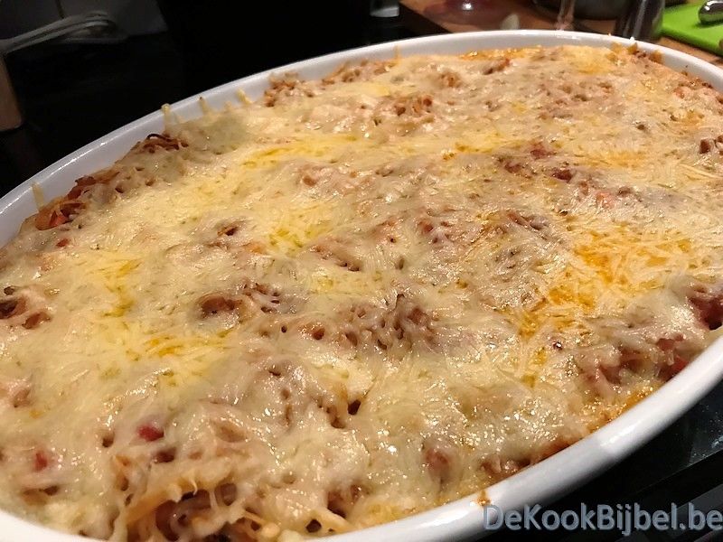 Spaghetti Bolognese gratin