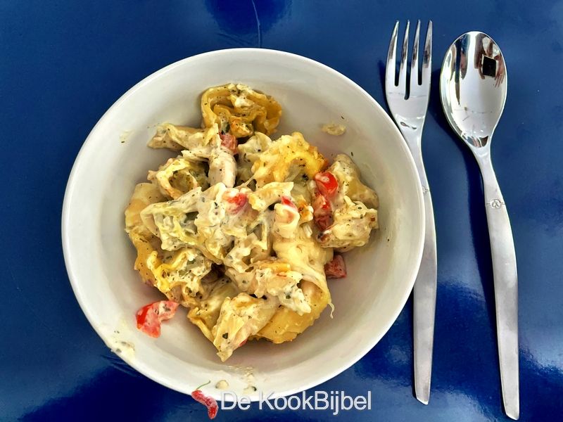 Tortellini ovenschotel met kip