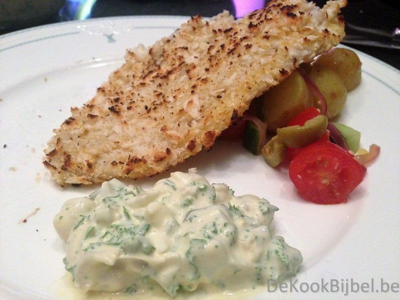 Pladijsfilets met lauwe aardappelsalade