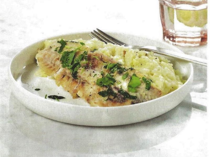 Roodbaars met knolselder puree