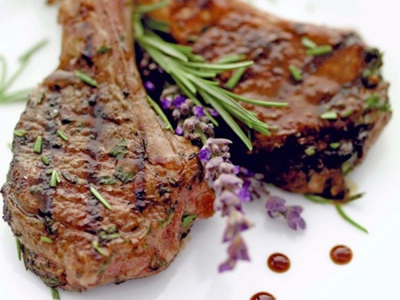 Marinated and grilled lamb chops