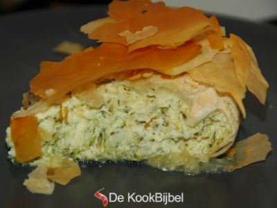 Courgettetaart met feta en cheddar