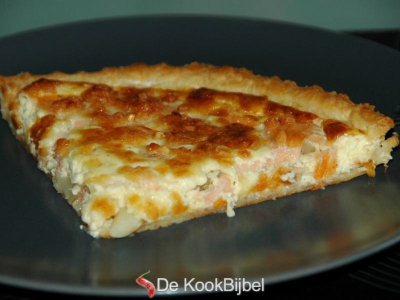 Quiche met asperges en gerookte zalm