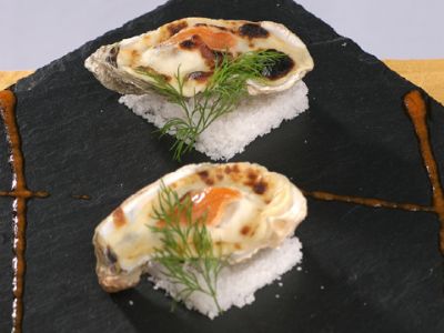 Oesters natuur en gegratineerd